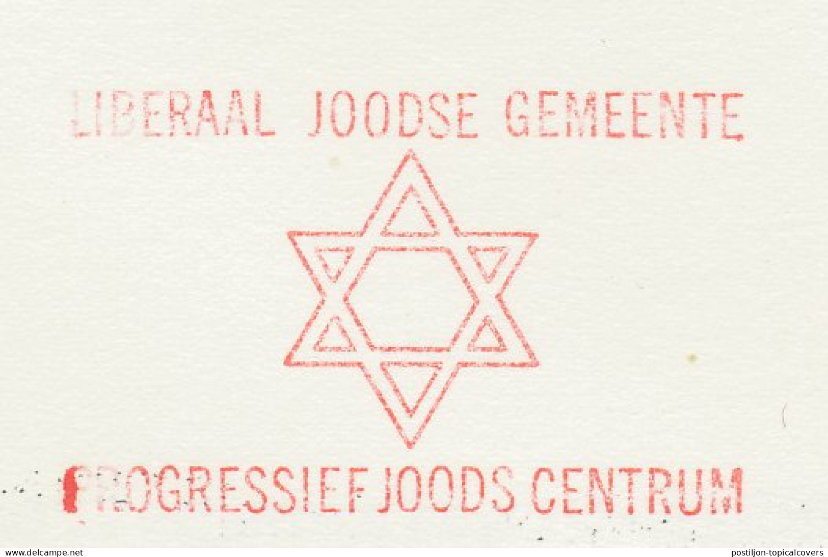 Meter Card Netherlands 1967 Liberal Jewish Community - Progressive Jewish Center - Non Classés