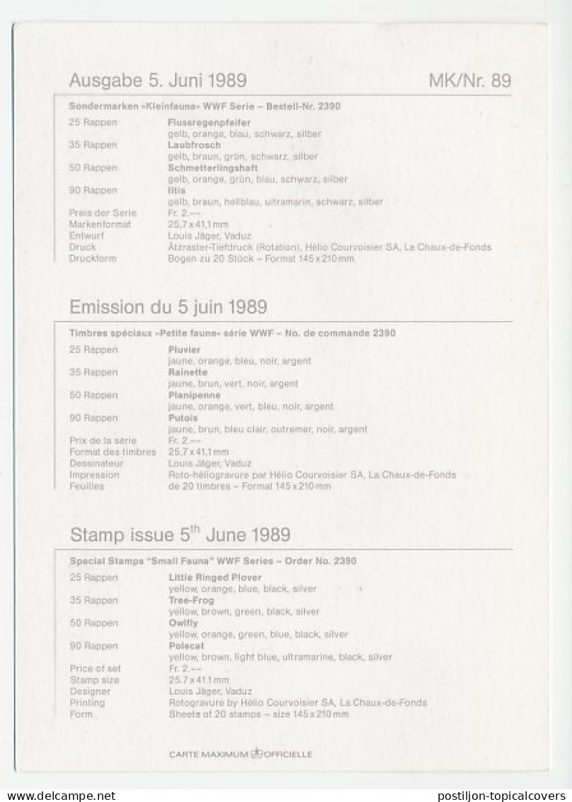 Maximum Card Liechtenstein 1989 Polecat - WWF - Autres & Non Classés
