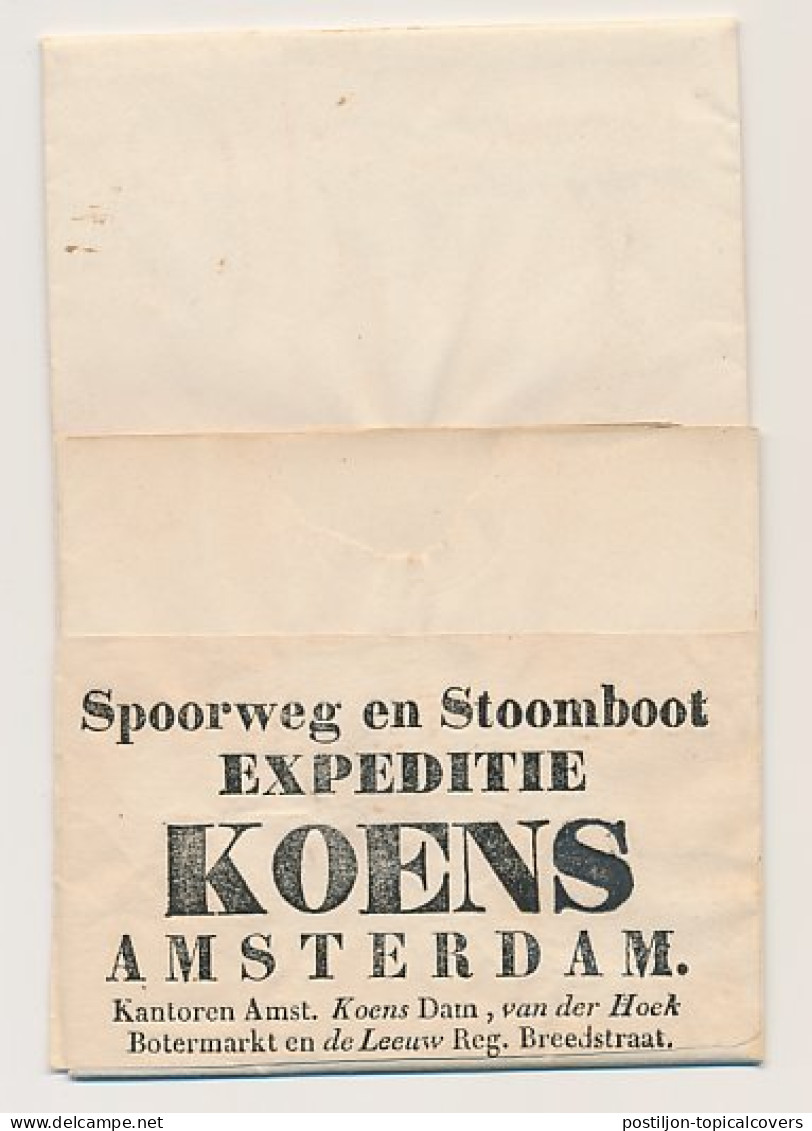 Delft - Amsterdam 1847 - Spoorweg En Stoomboot Expeditie Koens - ...-1852 Voorlopers