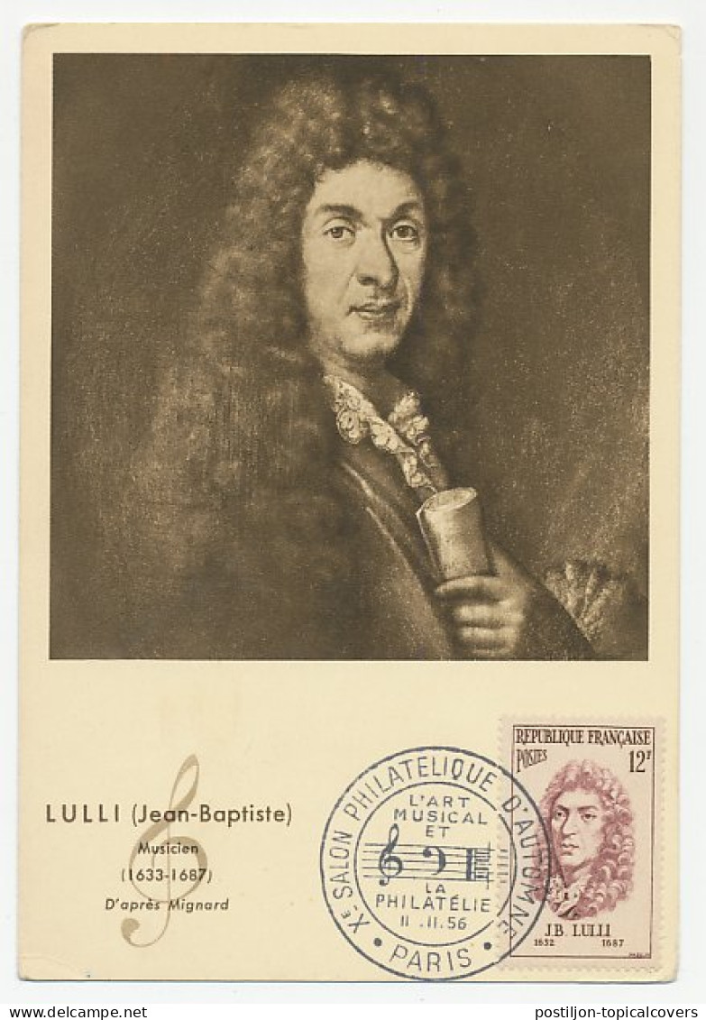 Maximum Card France 1956 Jean Baptiste Lully - Composer - Musik