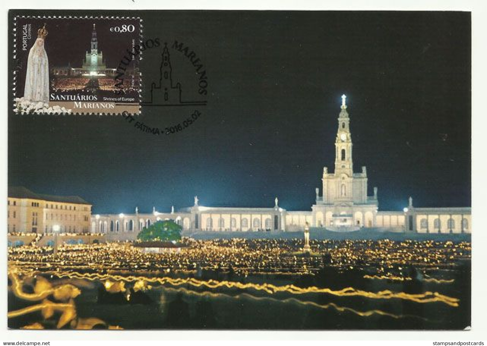 Portugal Sanctuaire Notre Dame De Fatima 2016 Carte Maximum Carte Postale Vintage Sanctuary Our Lady Of Fatima Maxicard - Christendom