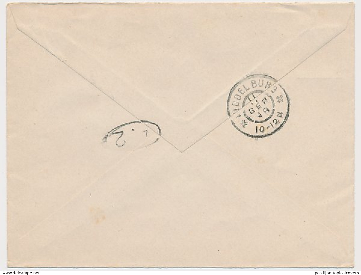 Envelop G. 6 A / Bijfrankering Weesp - Middelburg 1898 - Ganzsachen