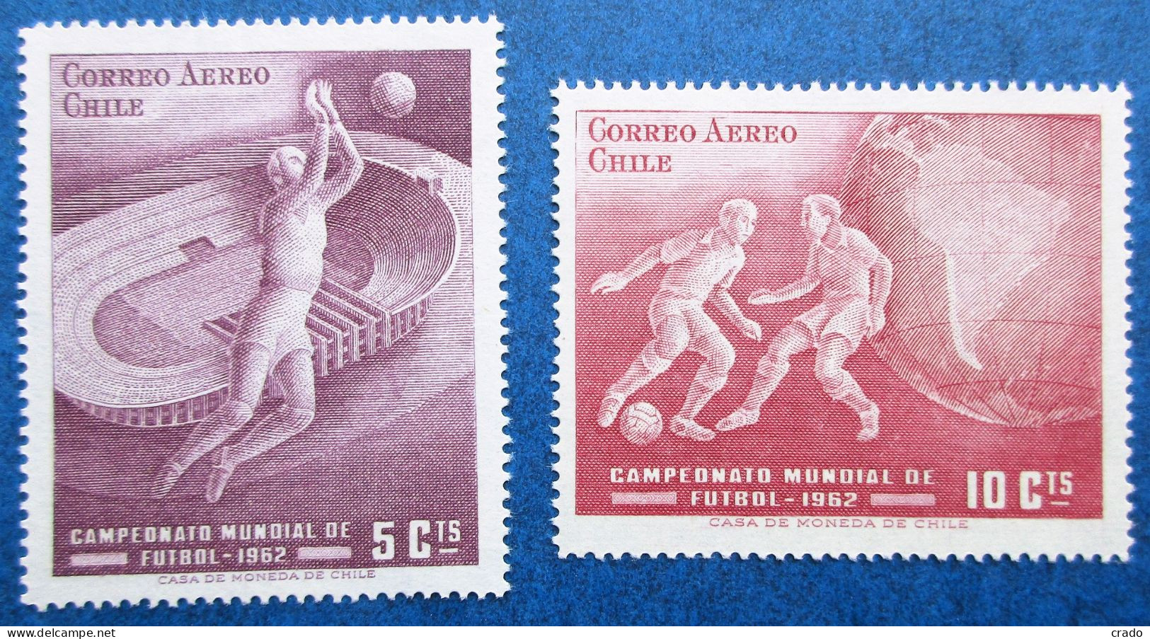 Timbres Neufs** Du Chili N°PA 210/11 De 1962 Thème Football - Cile