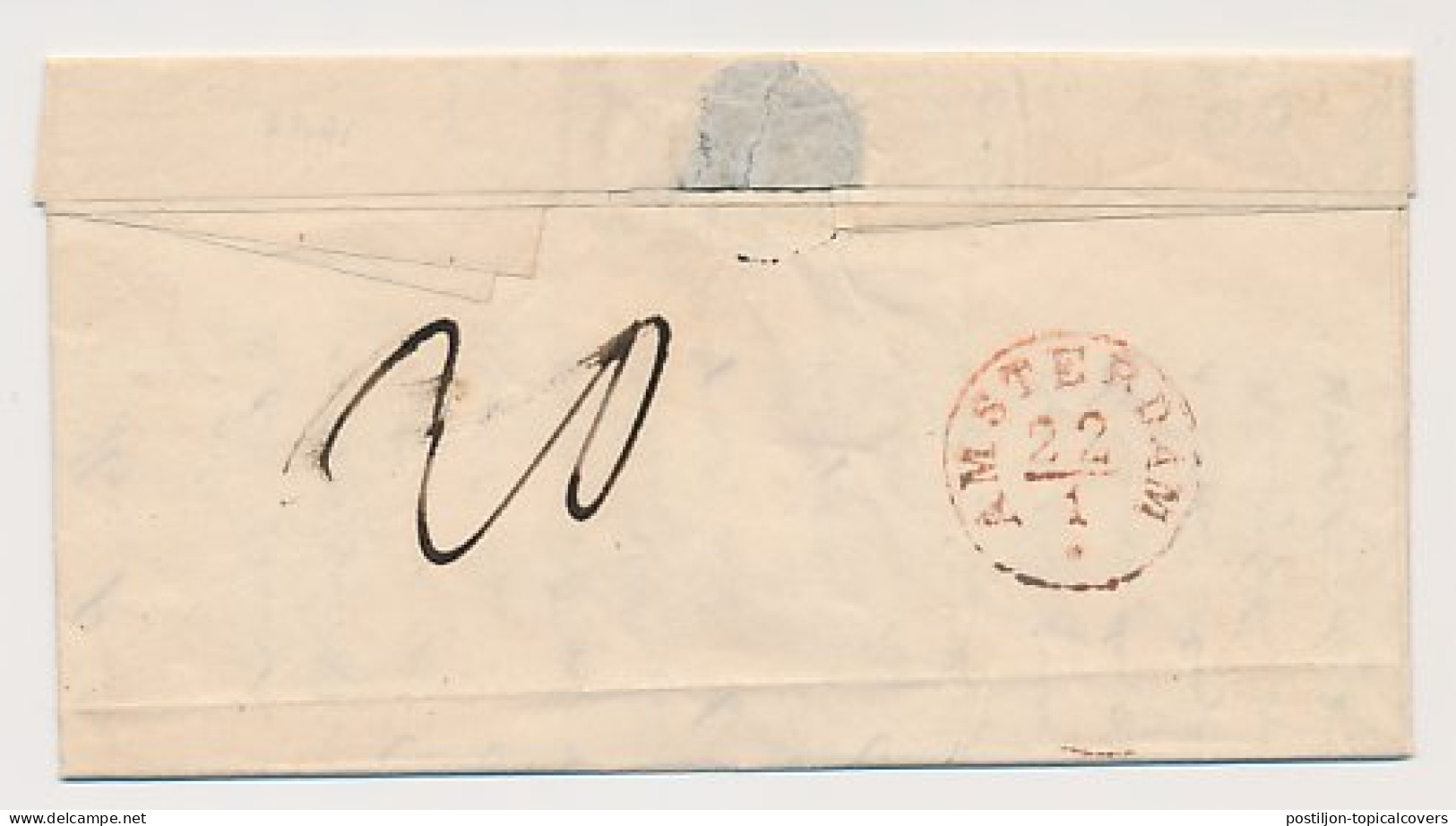 Halfrond-Francostempel Tiel - Amsterdam 1846 - ...-1852 Prephilately