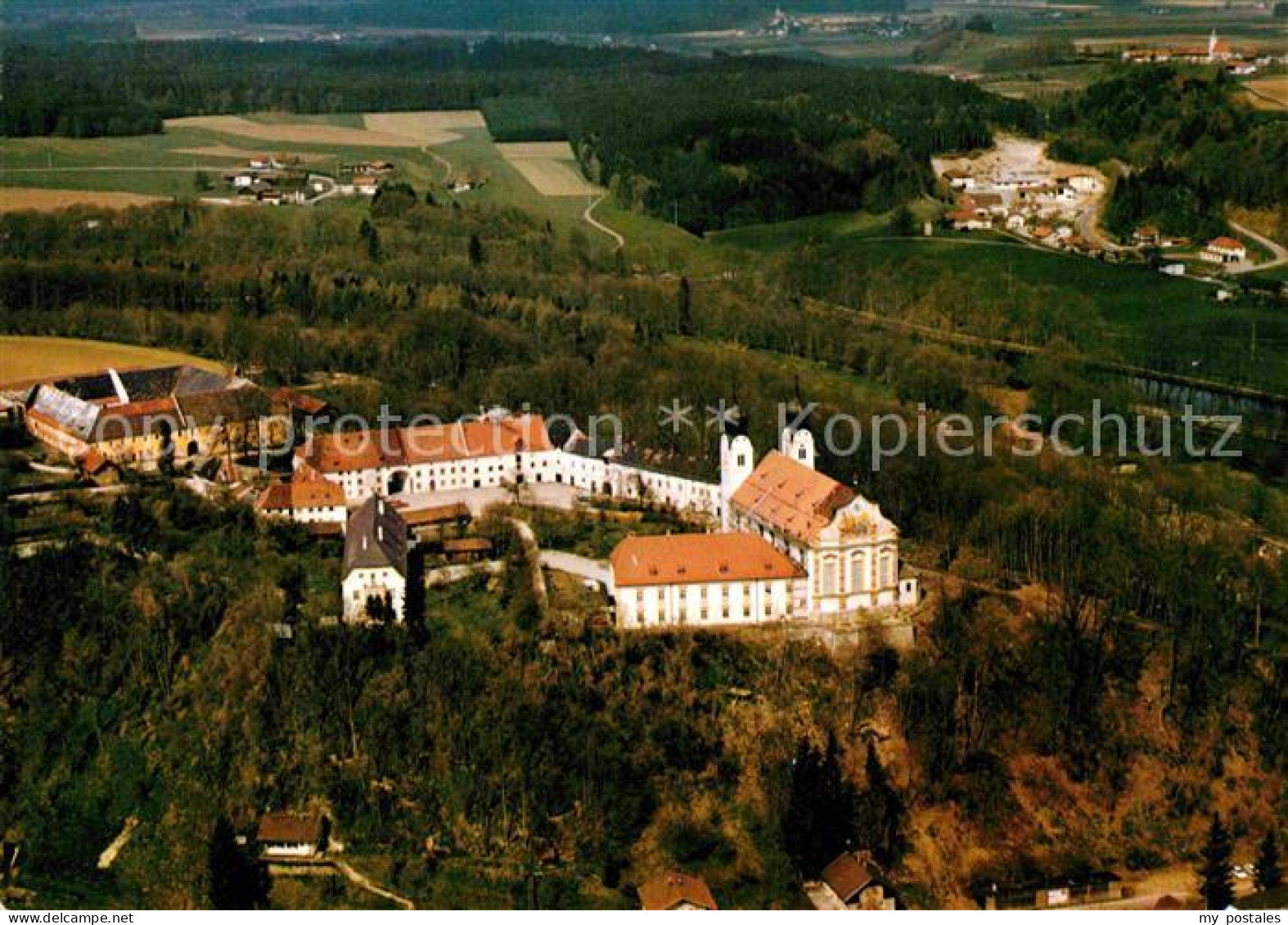 72842417 Altenmarkt Alz Stiftskirche Baumburg Fliegeraufnahme Altenmarkt - Andere & Zonder Classificatie