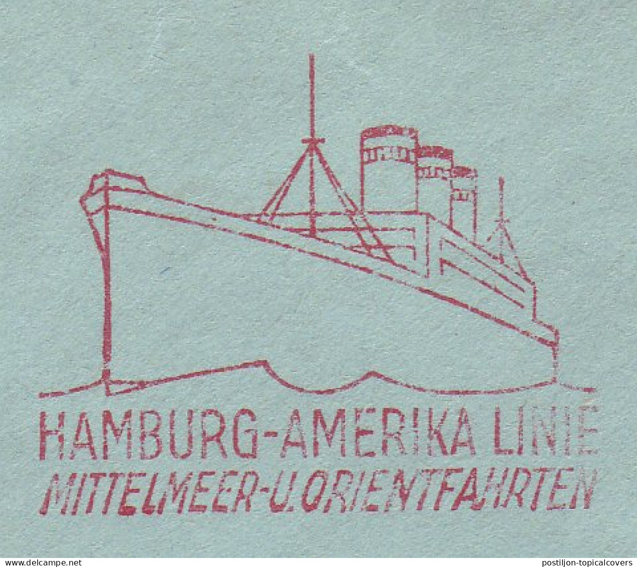 Illustrated Meter Cover Deutsches Reich / Germany 1936 Hamburg - America Line - Ocean Liner - Ships