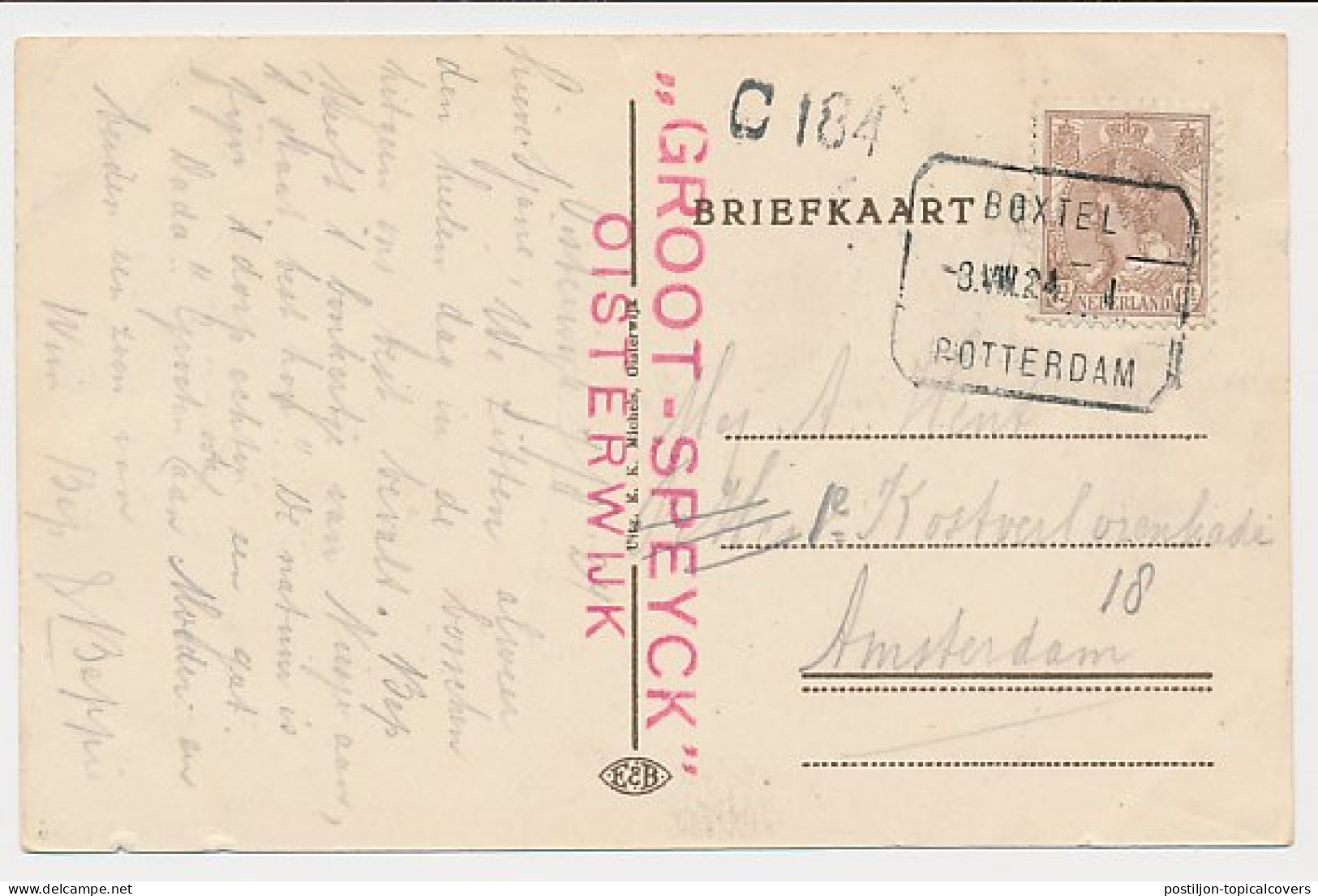Treinblokstempel : Boxtel - Rotterdam I 1924 - Unclassified