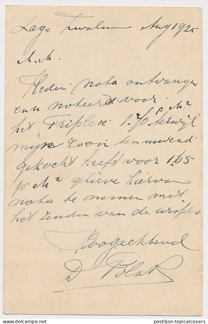 Firma Briefkaart Lage Zwaluwe 1925 - Timmerman - Aannemer - Unclassified