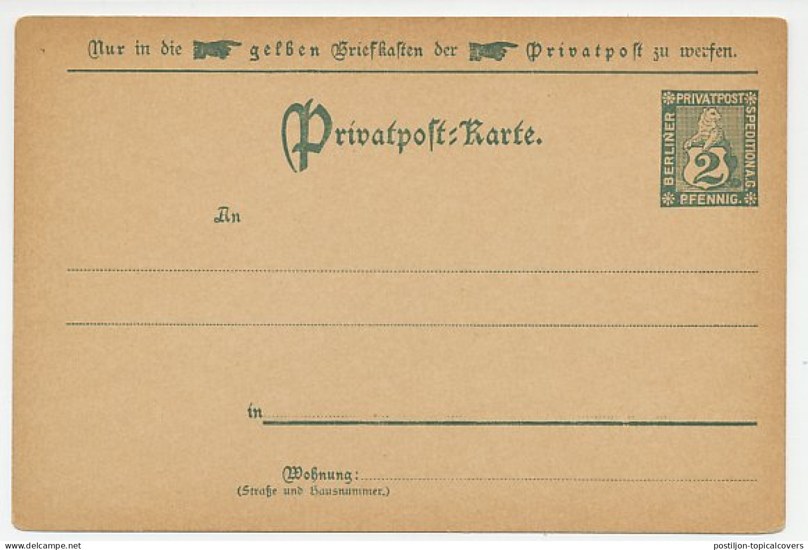 Local Mail Stationery Berlin - Spedition A.G. Bear - Autres & Non Classés