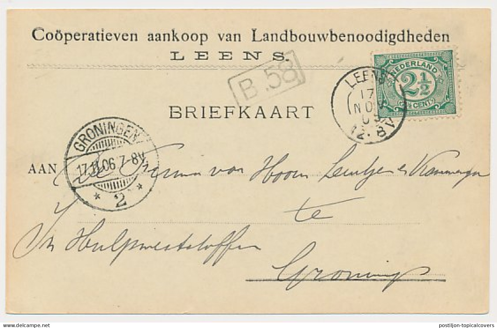 Kleinrondstempel Leens 1906 - Ohne Zuordnung