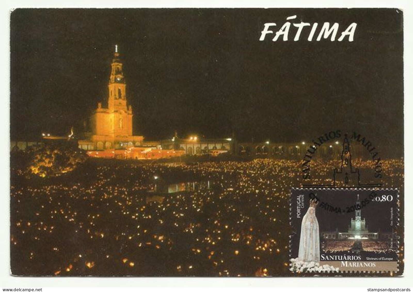 Portugal Sanctuaire Notre Dame De Fatima 2016 Carte Maximum Carte Postale Vintage Sanctuary Our Lady Of Fatima Maxicard - Christentum