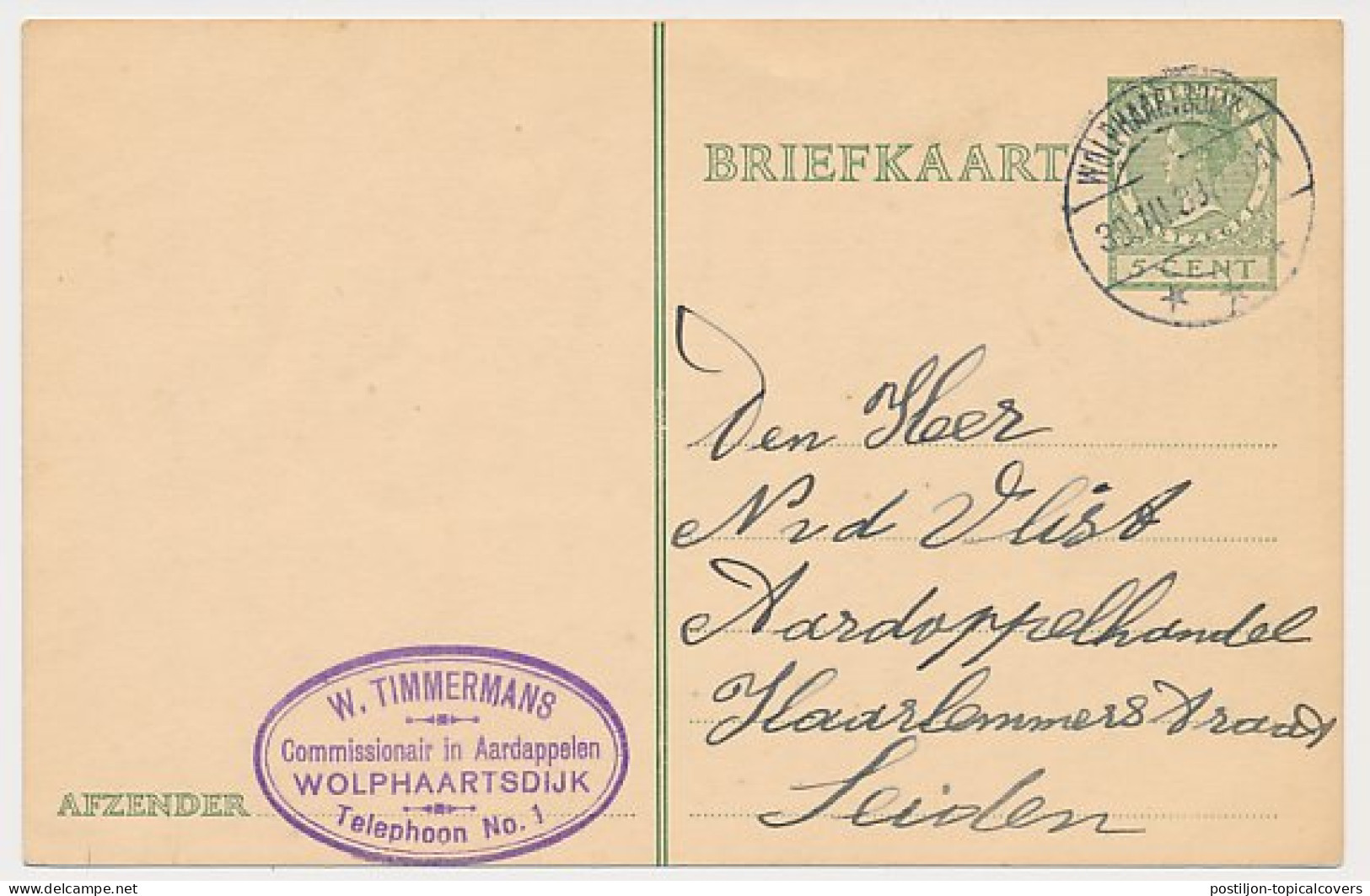 Firma Briefkaart Wolphaartsdijk 1930 - Aardappelen - Unclassified