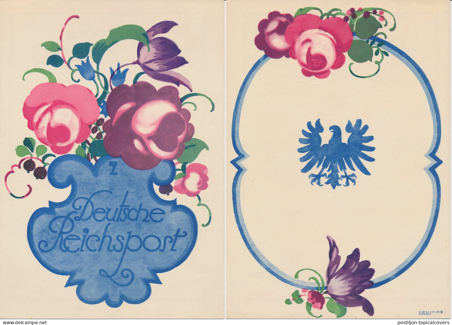 Telegram Germany 1930 - Schmuckblatt Telegramme Flowers - Vase With Tulips - Autres & Non Classés