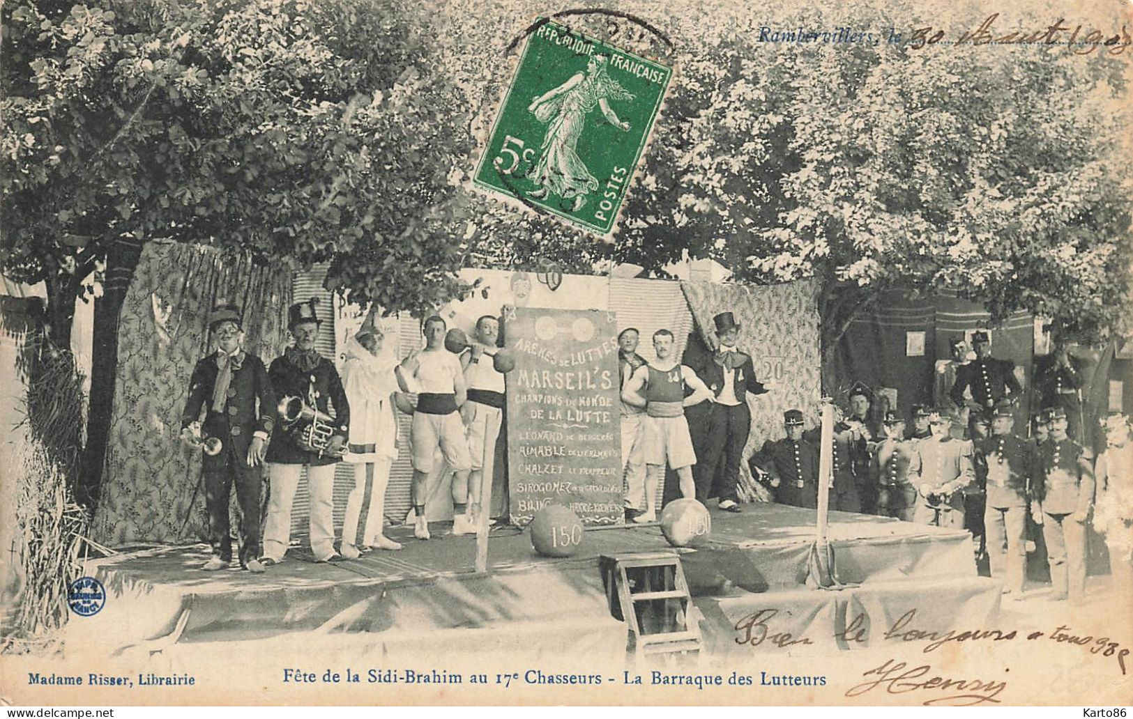 Rambervillers * La Barraque Des Lutteurs , Fête De La Sidi Brahim Au 17ème Régiment Chasseurs * Thème Lutte Lutteur - Rambervillers