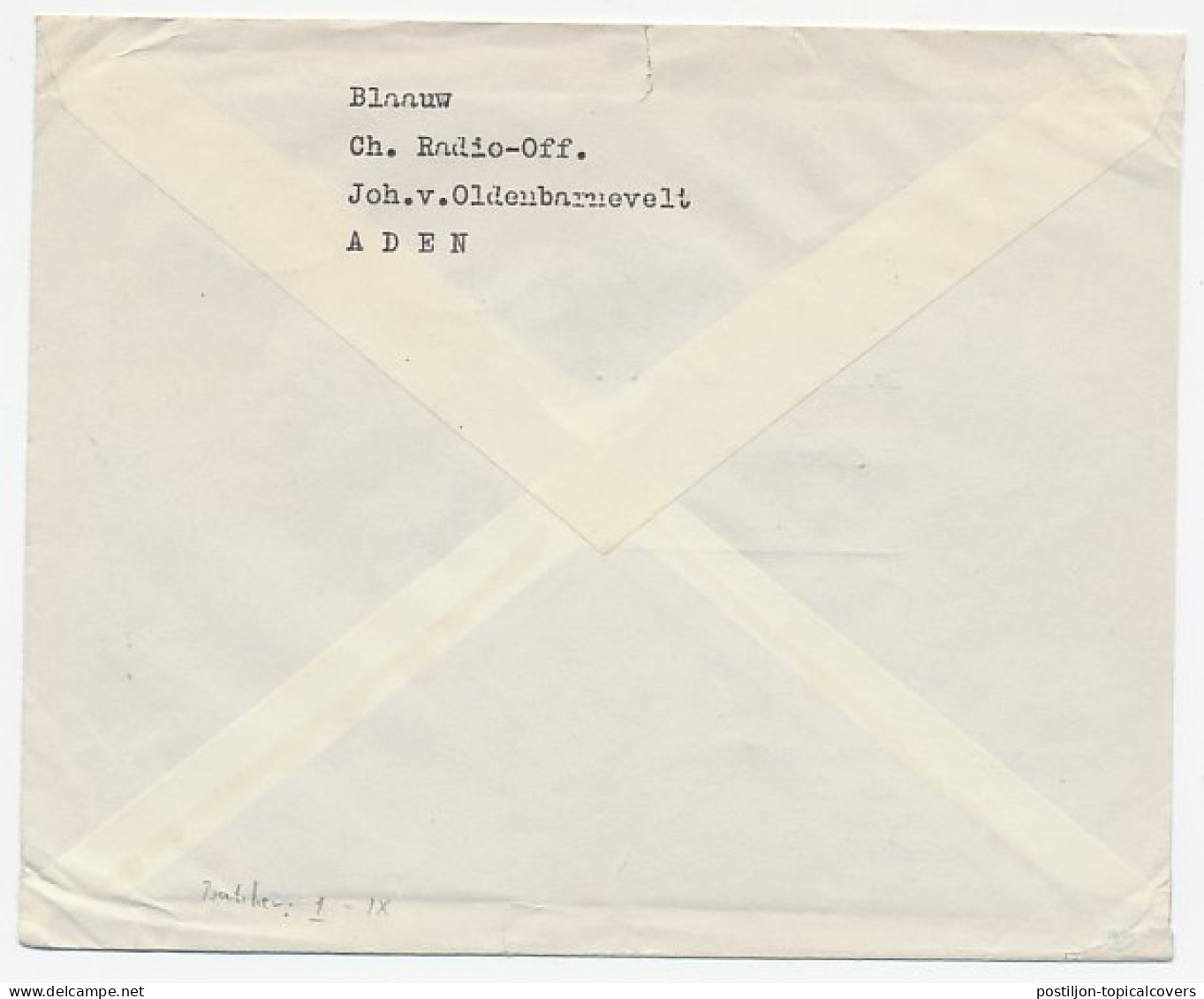 Postagent MS J.v.Oldenbarnevelt (3) 1963 : Aden - Amsterdam - Unclassified