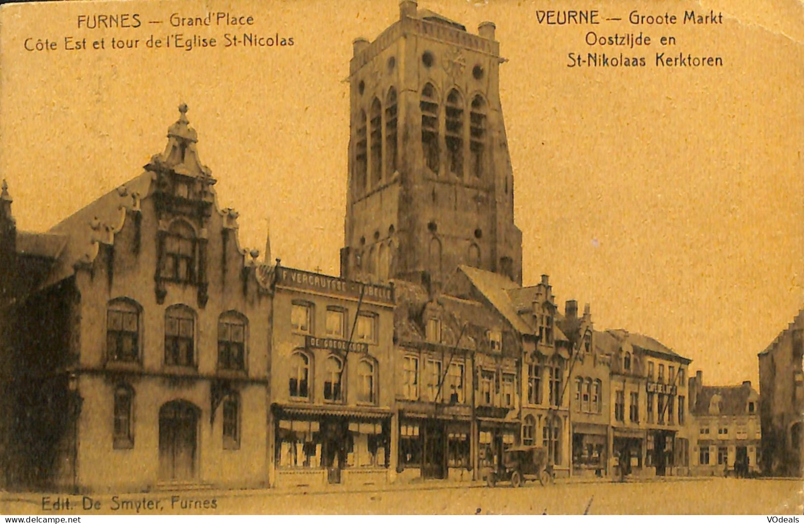 Belgique - Flandre Occidentale - Furnes - Grand'Place - Côte Est Et Tour De L'Eglise St-Nicolas - Veurne