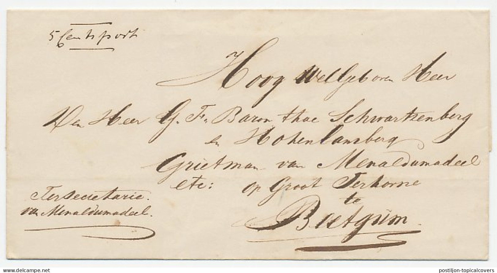 Aan Grietman Menaldumadeel Te Beetgum - ...-1852 Préphilatélie