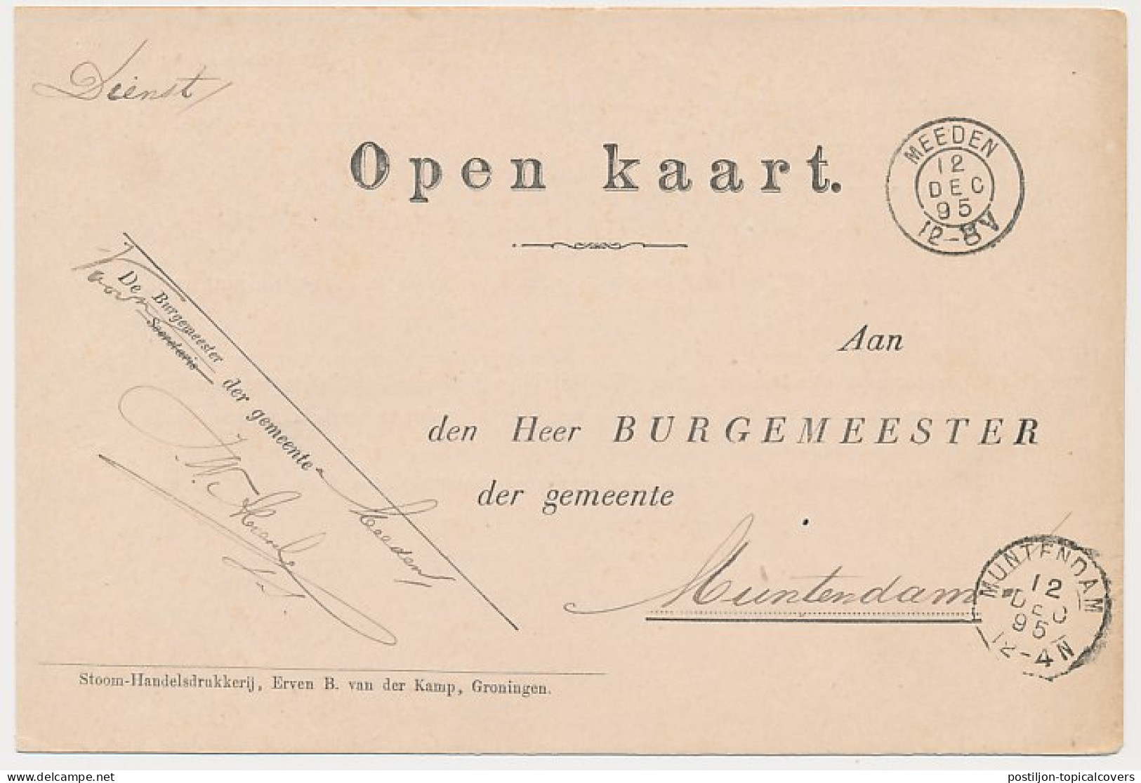 Kleinrondstempel Meeden 1895 - Ohne Zuordnung