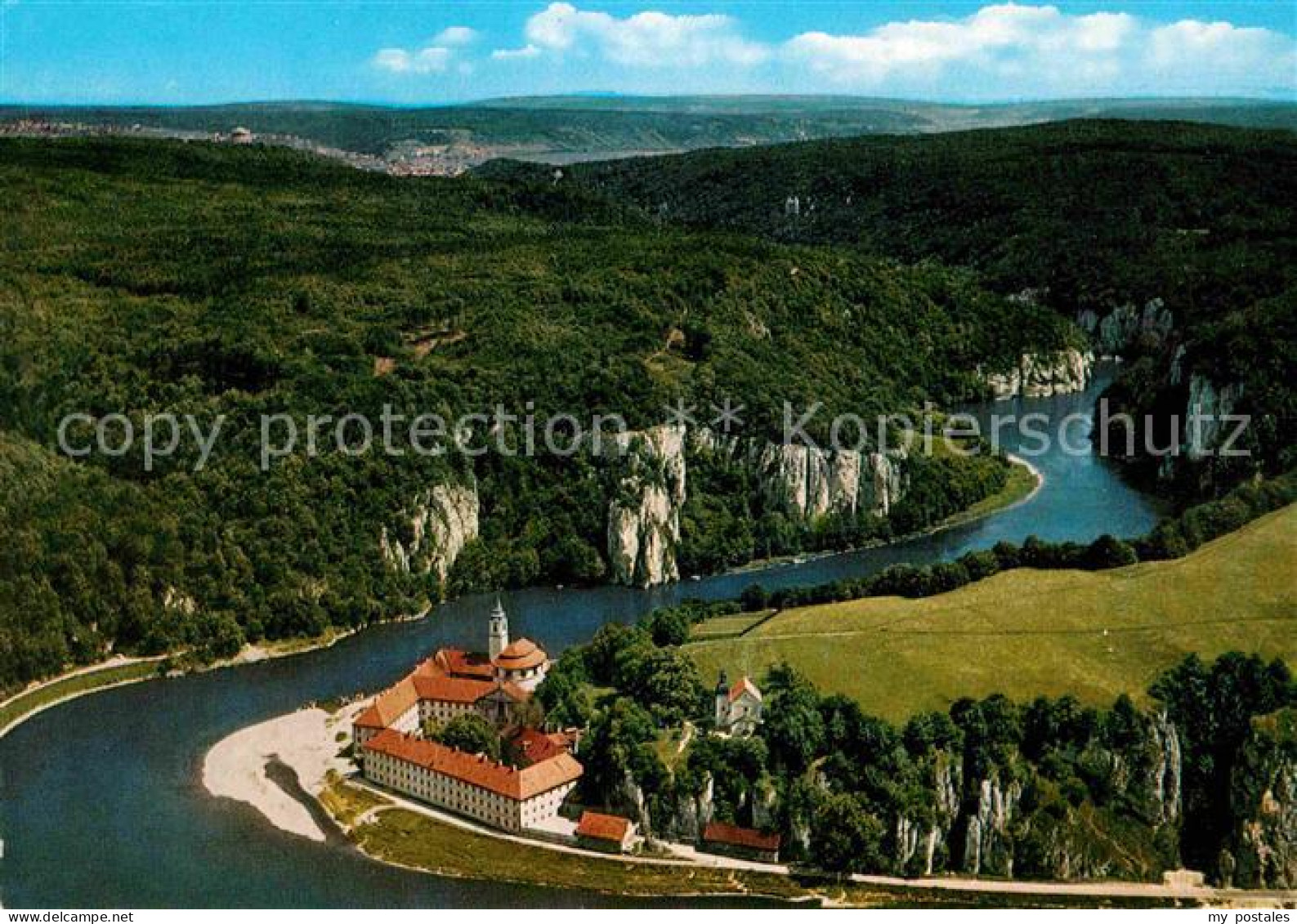 72842348 Weltenburg Kelheim Kloster Weltenburg Fliegeraufnahme Donaudurchbruch   - Kelheim