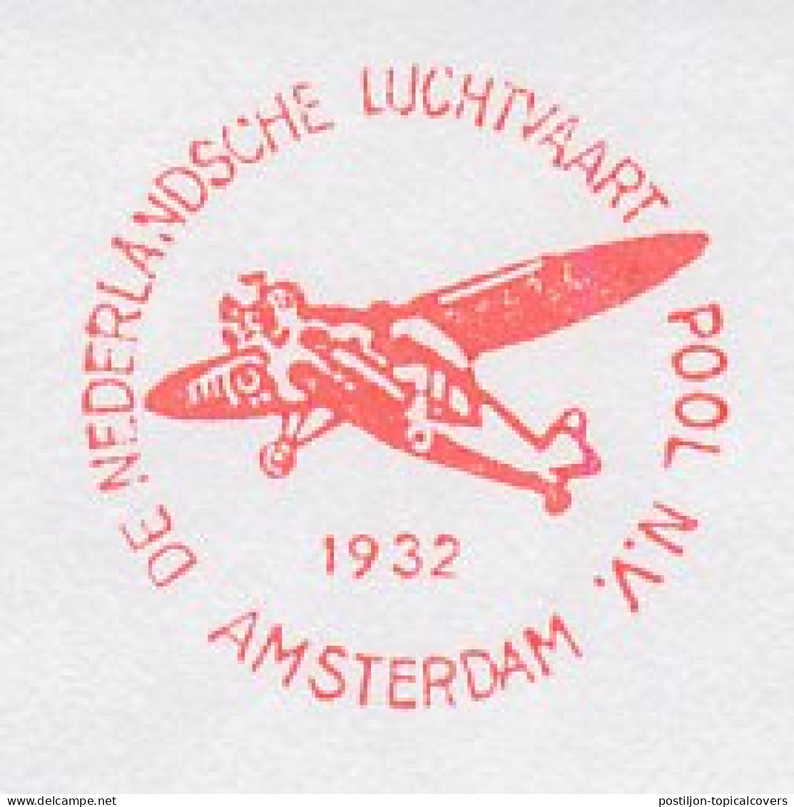 Meter Top Cut Netherlands 1994 Airplane 1932 - Aerei