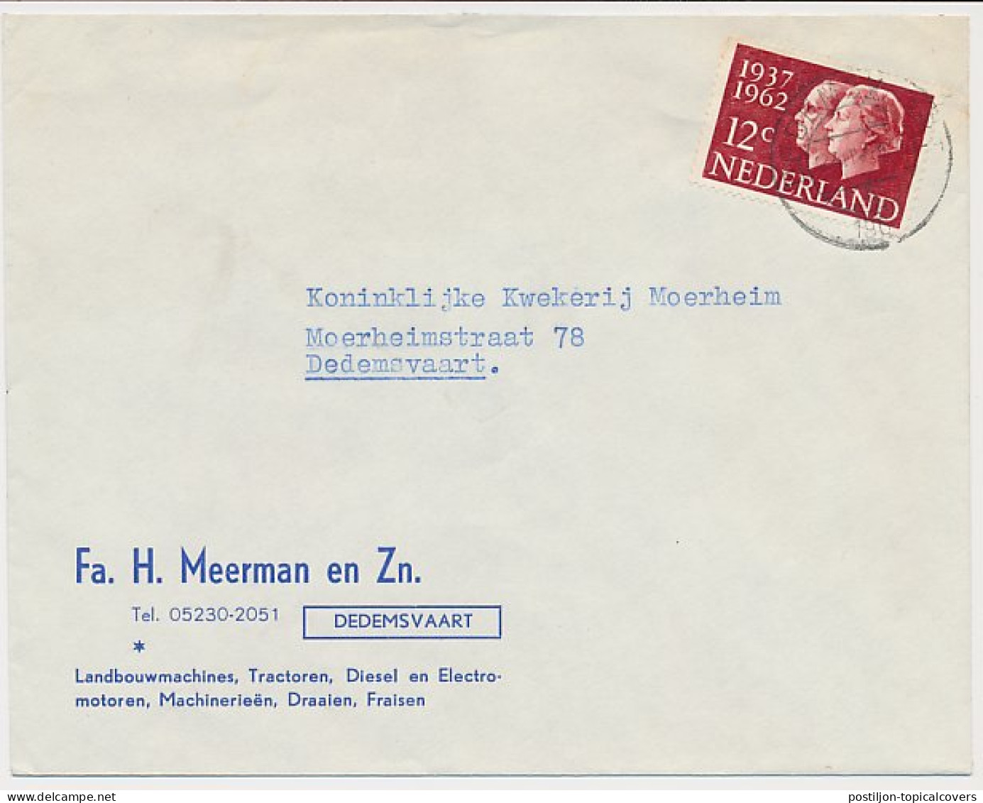 Firma Envelop Dedemsvaart 1962 - Landbouwmachines - Tractor - Unclassified