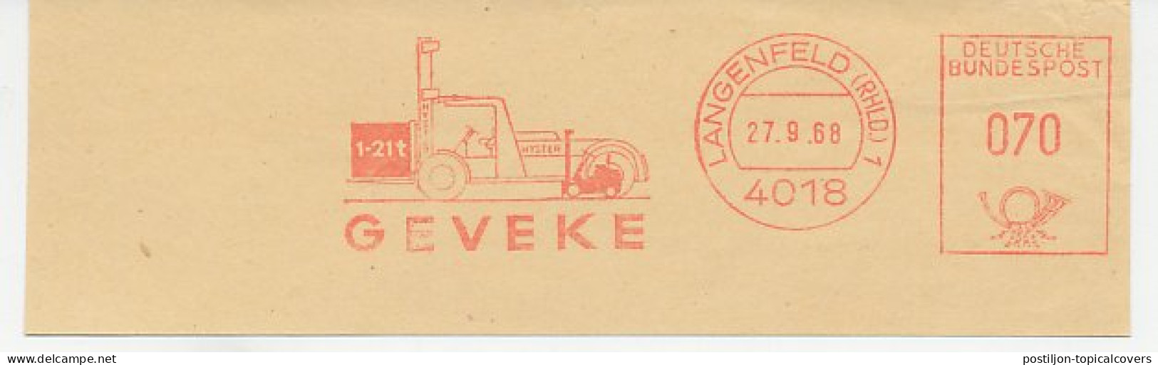 Meter Cut Germany 1968 Forklift Truck - Other & Unclassified