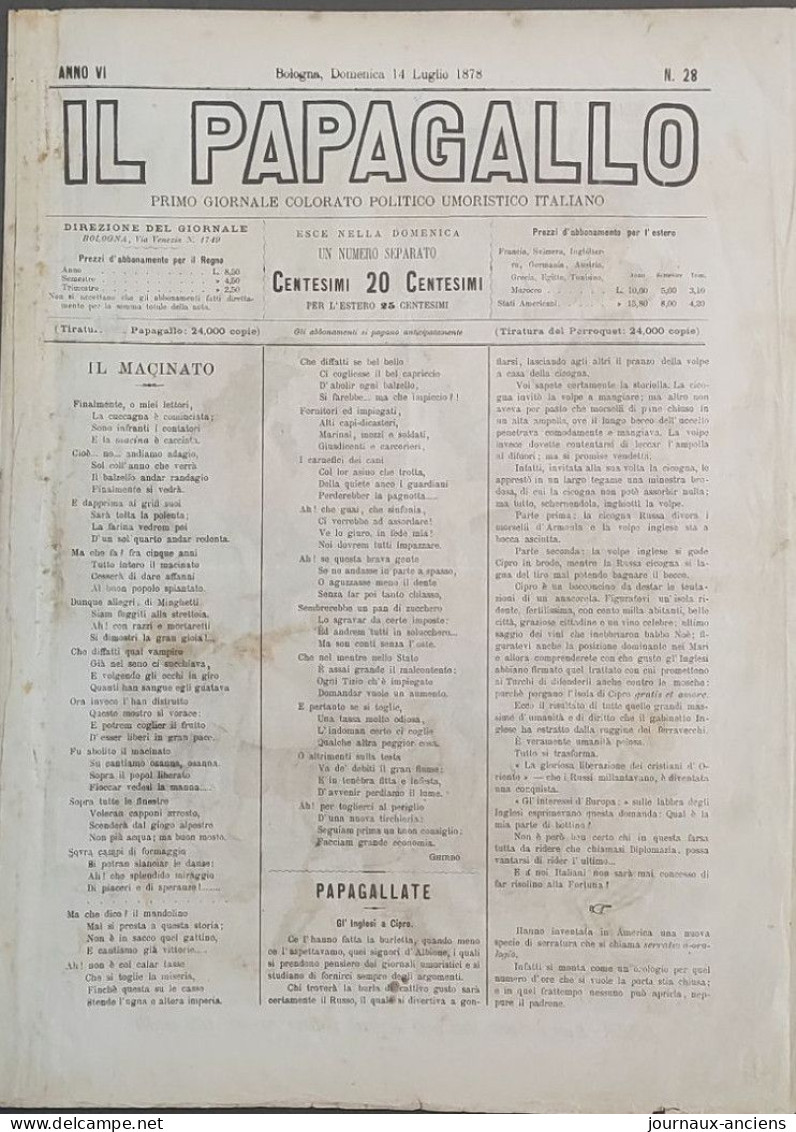 1878 Augusto GROSSI ( 1835 - 1919 ) - IL PAPAGALLO - L'épouvantail diable à ressort - Enfants d'Europe