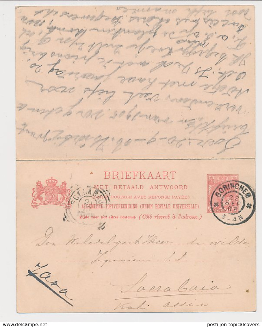 Briefkaart G. 58 B Gorinchem - Soerabaja Ned. Indie 1903 V.v. - Entiers Postaux