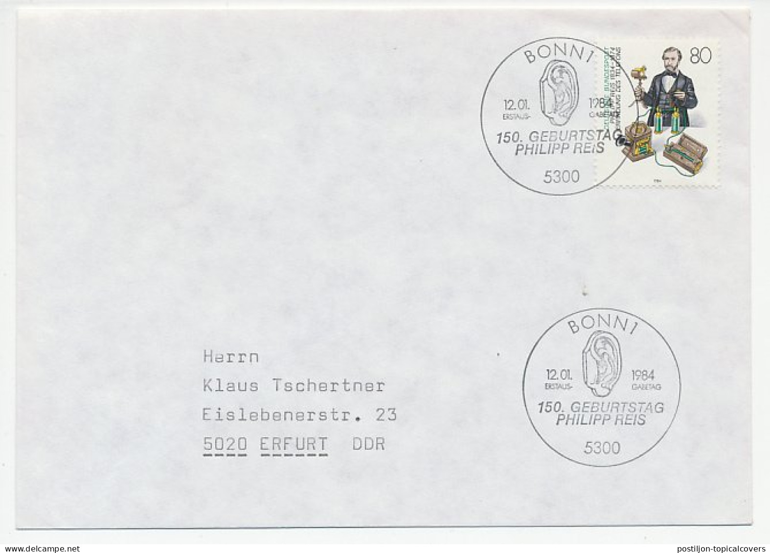 Cover / Postmark Germany 1984 Philipp Reis - Télécom