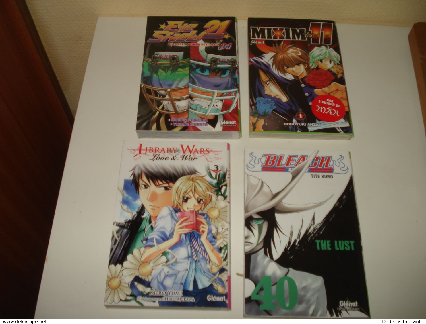 C56(17) / Lot 4 Mangas NEUF -  Library Wars - Bleach - Mixim 11 - Eye Shield 21 - Manga [franse Uitgave]