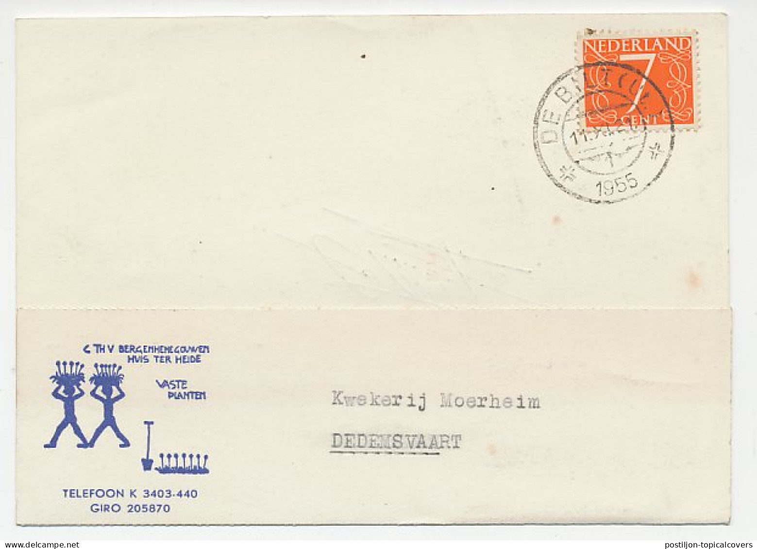 Firma Briefkaart Huis Ter Heide 1955 - Planten - Unclassified