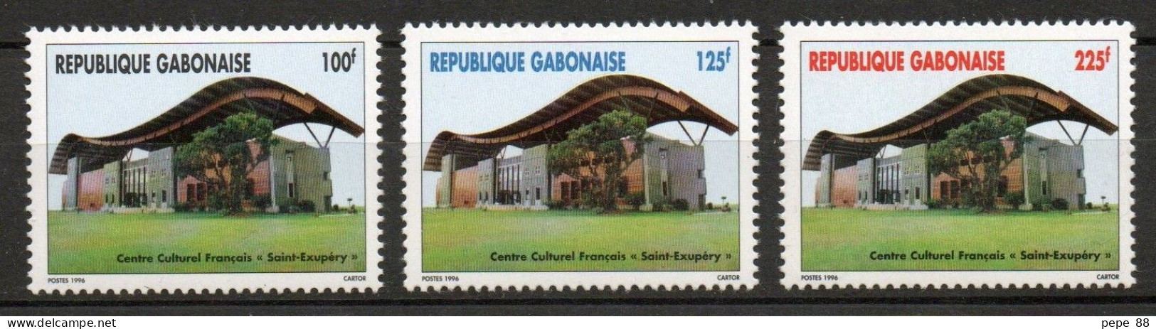 Gabon 12 Mai 1996 Mi. 1291/1293  Centre Culturel Français St-Exupéry - Gabun (1960-...)