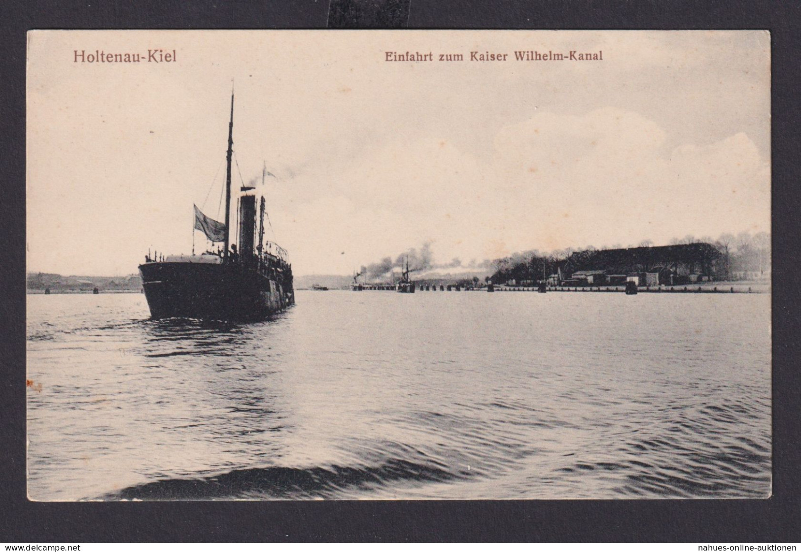 Ansichtskarte Holtenau Kiel Schleswig Holstein Frachtschiff Kaiser Wilhelm - Other & Unclassified