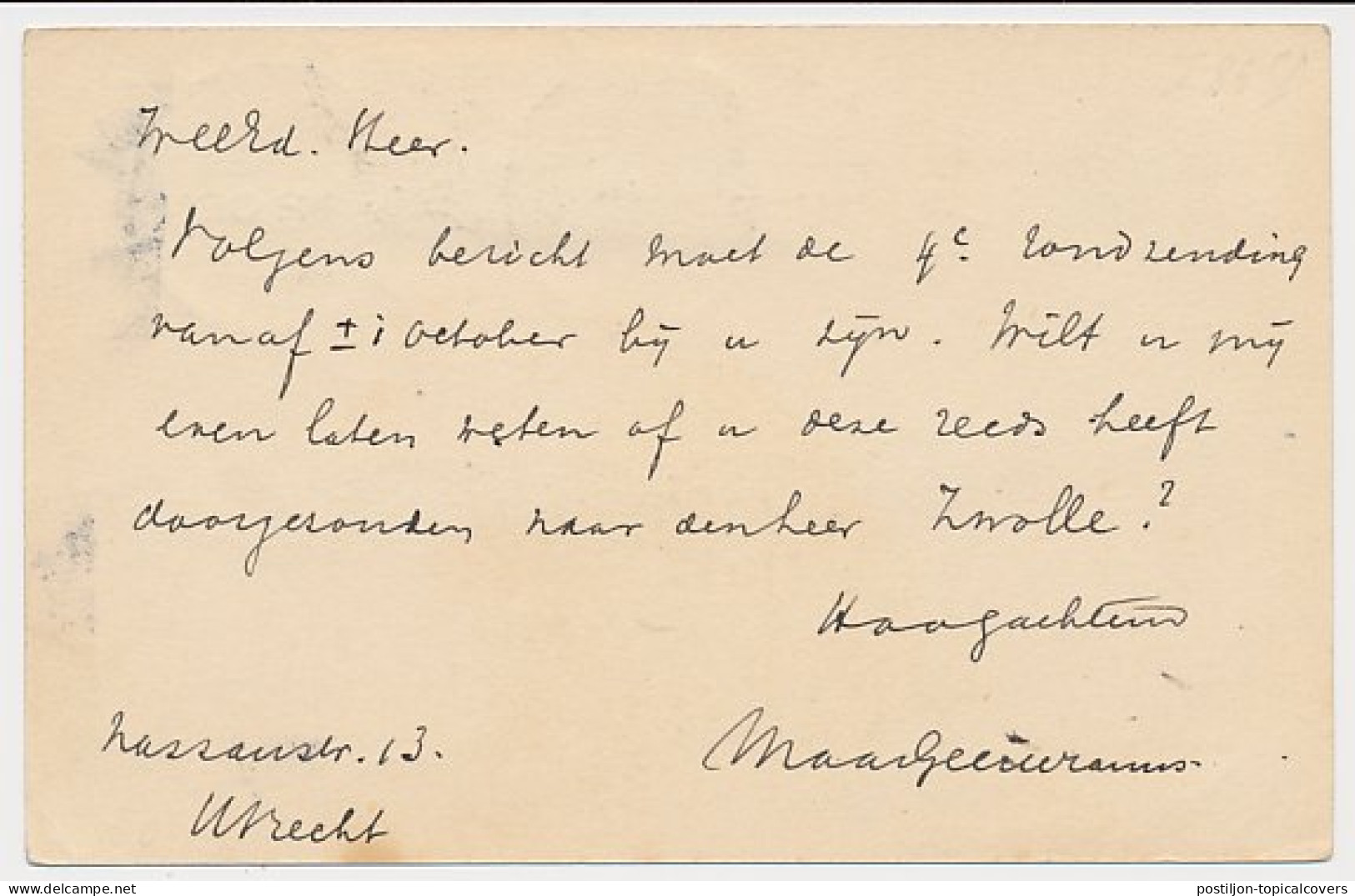 Briefkaart G. 94 A I / Bijfrankering Utrecht - Haarlem 1930 - Entiers Postaux