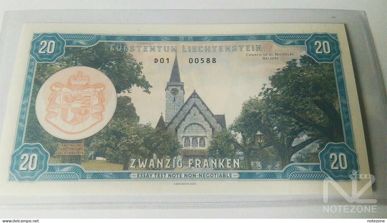 Matej Gabris 20 Franken Liechtenstein Banknote Private Fantasy Test Note - Liechtenstein