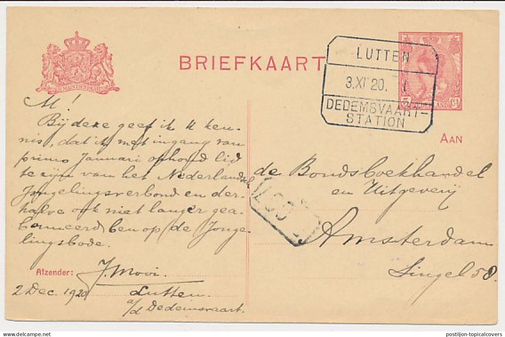 Treinblokstempel : Lutten - Dedemsvaart-Station I 1920 - Unclassified