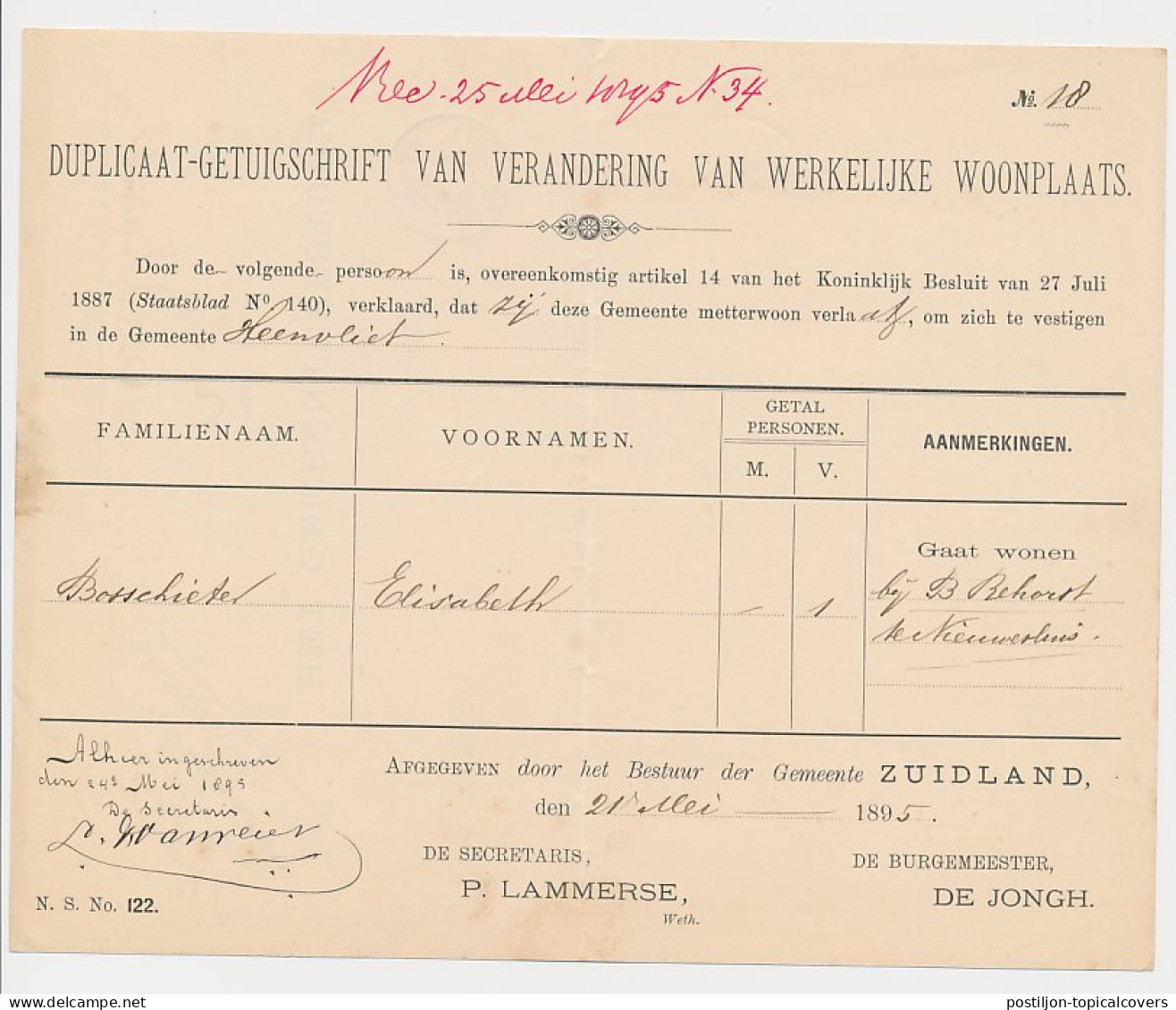 Kleinrondstempel Heenvliet 1895 - Unclassified
