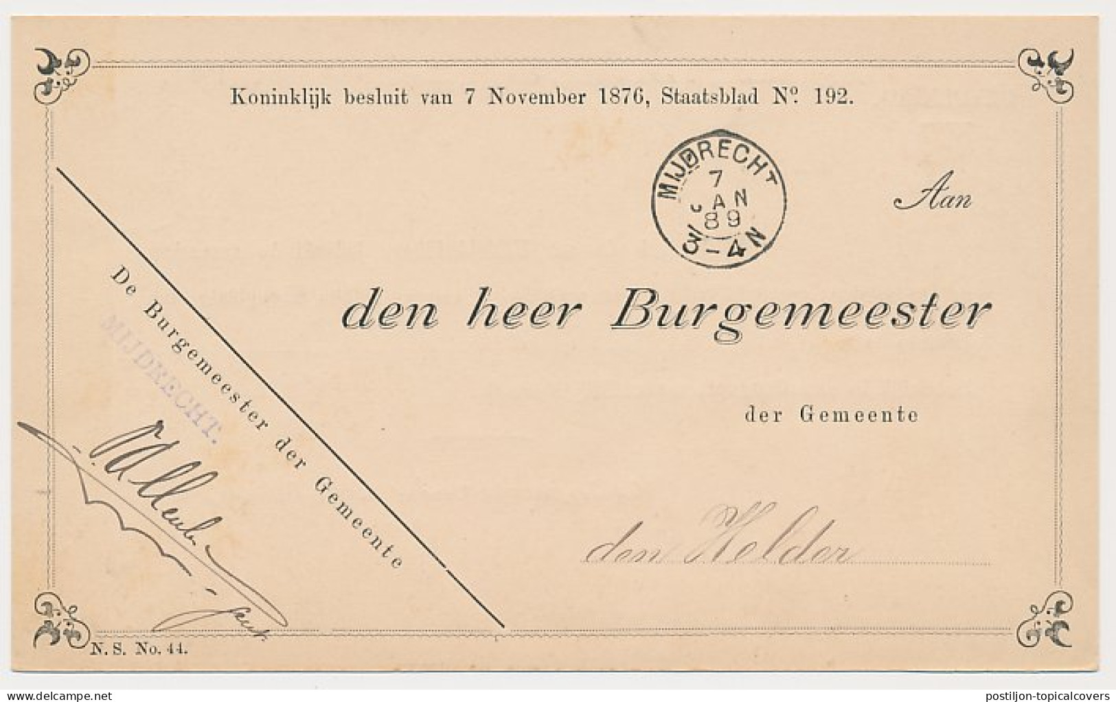 Kleinrondstempel Mijdrecht 1889 - Unclassified
