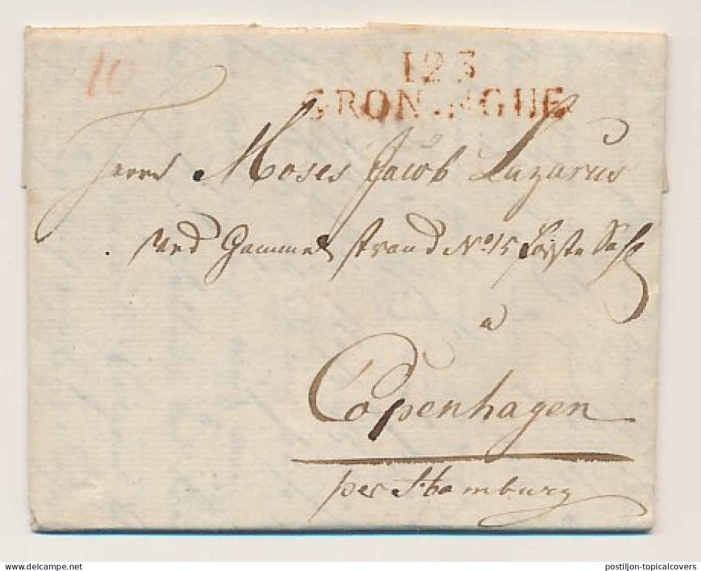 123 GRONINGUE - Copenhagen Denemarken 1811 - Lakzegel - ...-1852 Préphilatélie