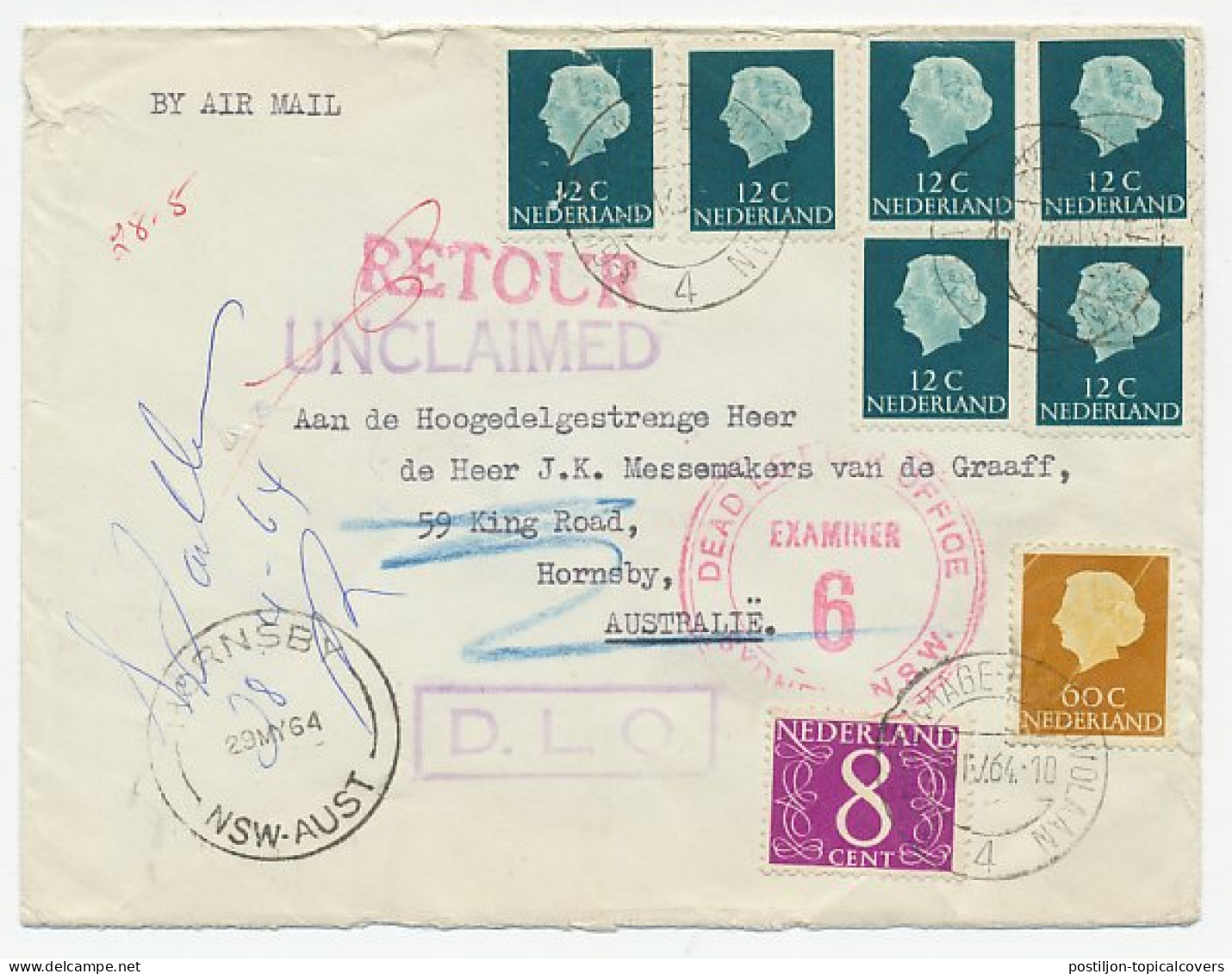 Den Haag - Australie 1964 - Onbestelbaar - Dead Letter Office  - Unclassified