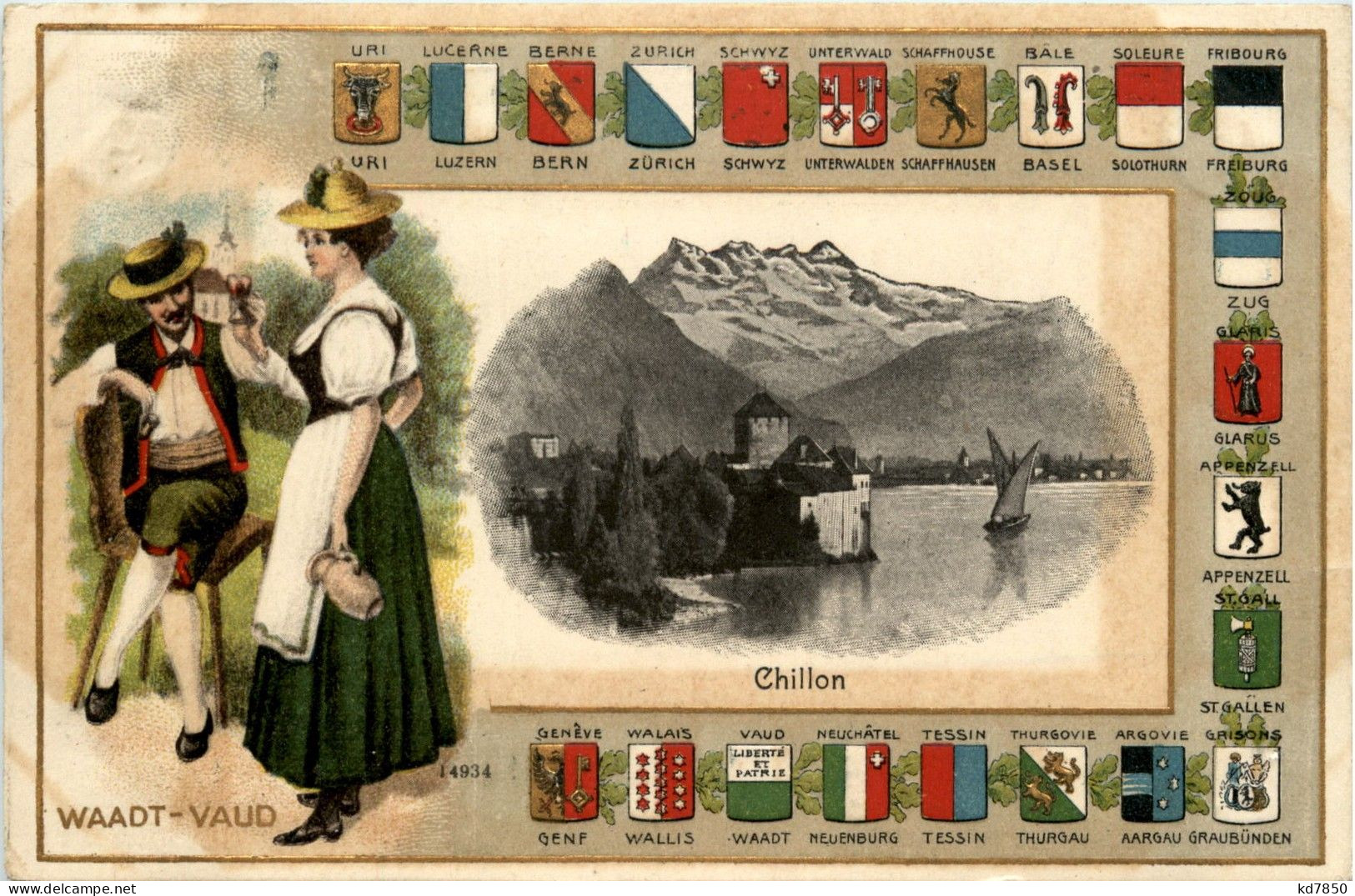 Chillon - Litho Prägekarte - Sonstige & Ohne Zuordnung