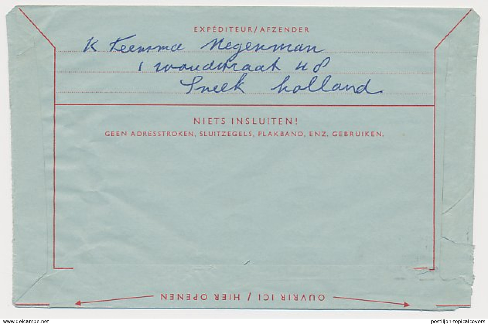 Luchtpostblad G. 20 Sneek - Ontario Canada 1969 - Postal Stationery