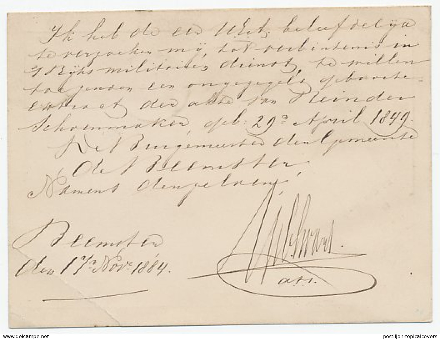 Naamstempel Middenbeemster 1884 - Brieven En Documenten