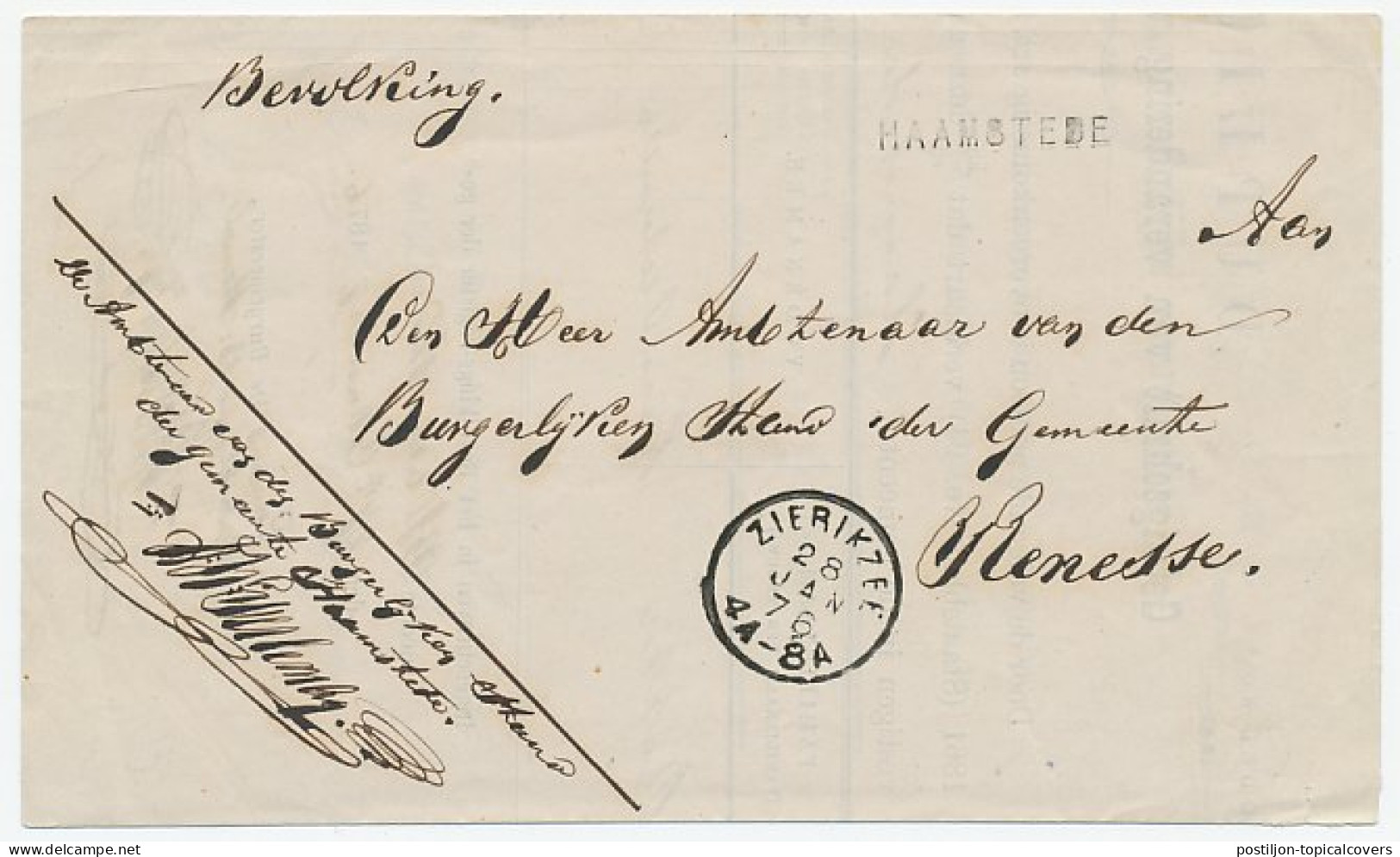 Naamstempel Haamstede 1876 - Brieven En Documenten