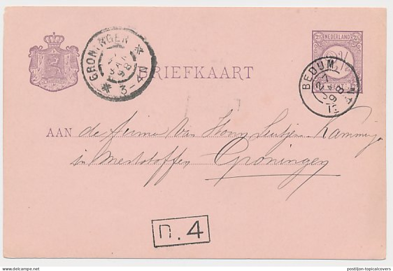 Kleinrondstempel Bedum 1898 - Unclassified