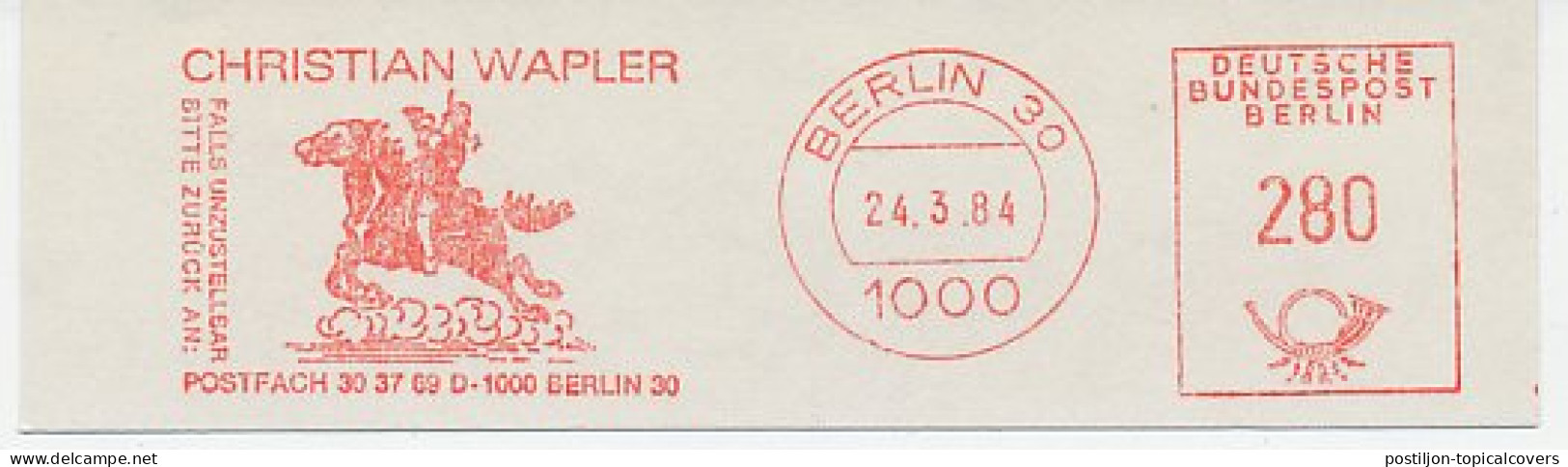 Meter Cut Germany 1984 Postillion - Postman - Horse - Autres & Non Classés