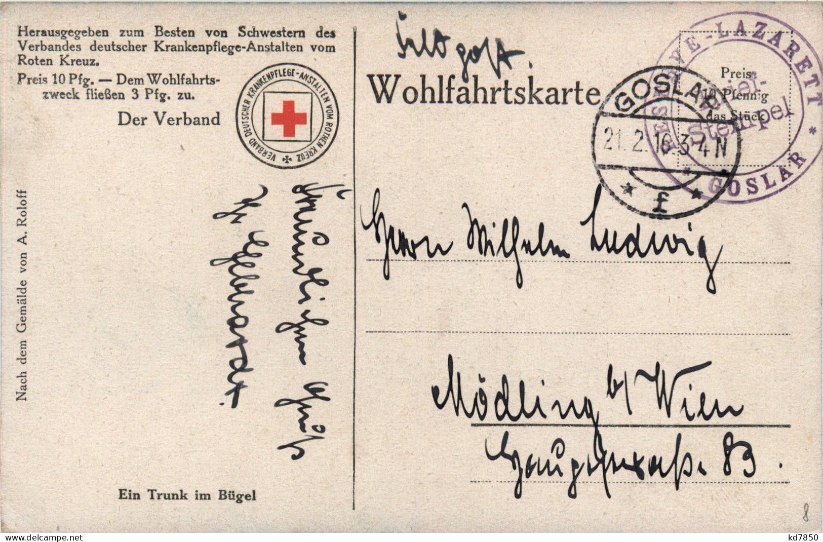 Künstlerkarte C. Röchling - War 1914-18