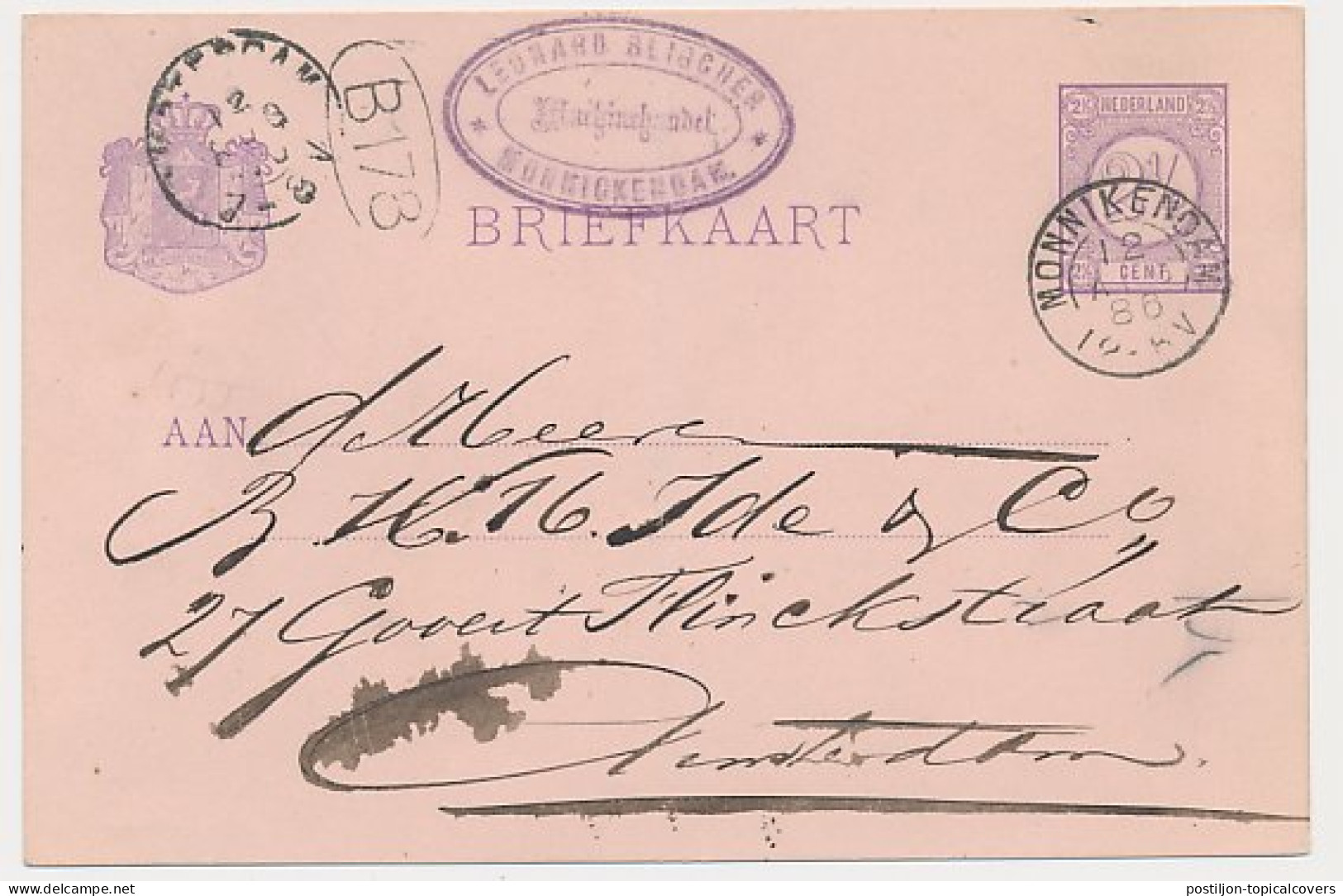 Kleinrondstempel Monikkendam 1886 - Unclassified