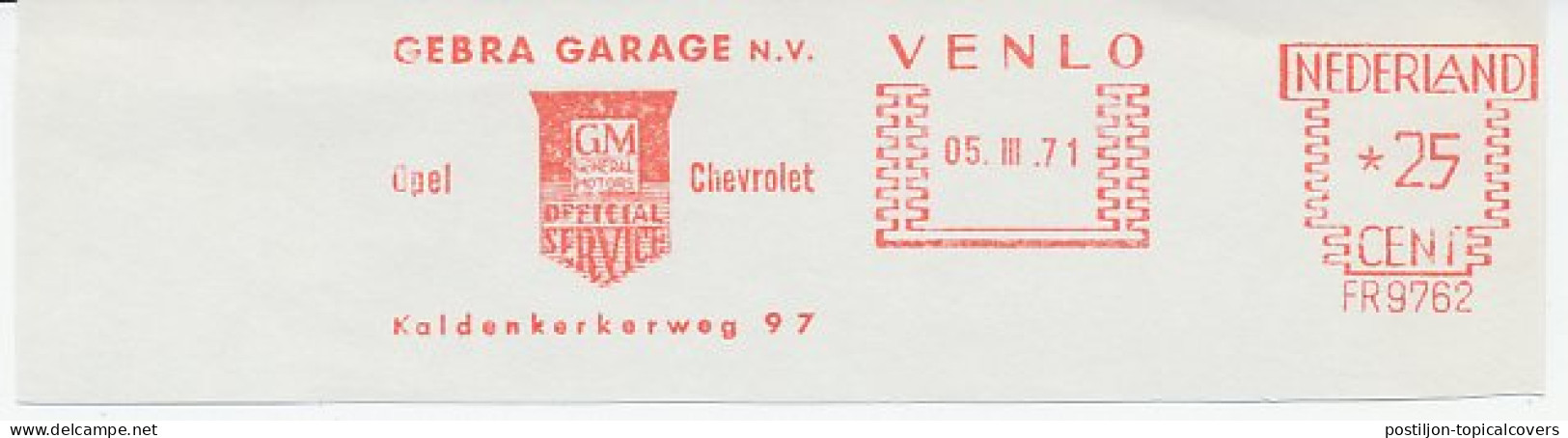 Meter Cut Netherlands 1971 GM - General Motors - Opel - Chevrolet - Auto's