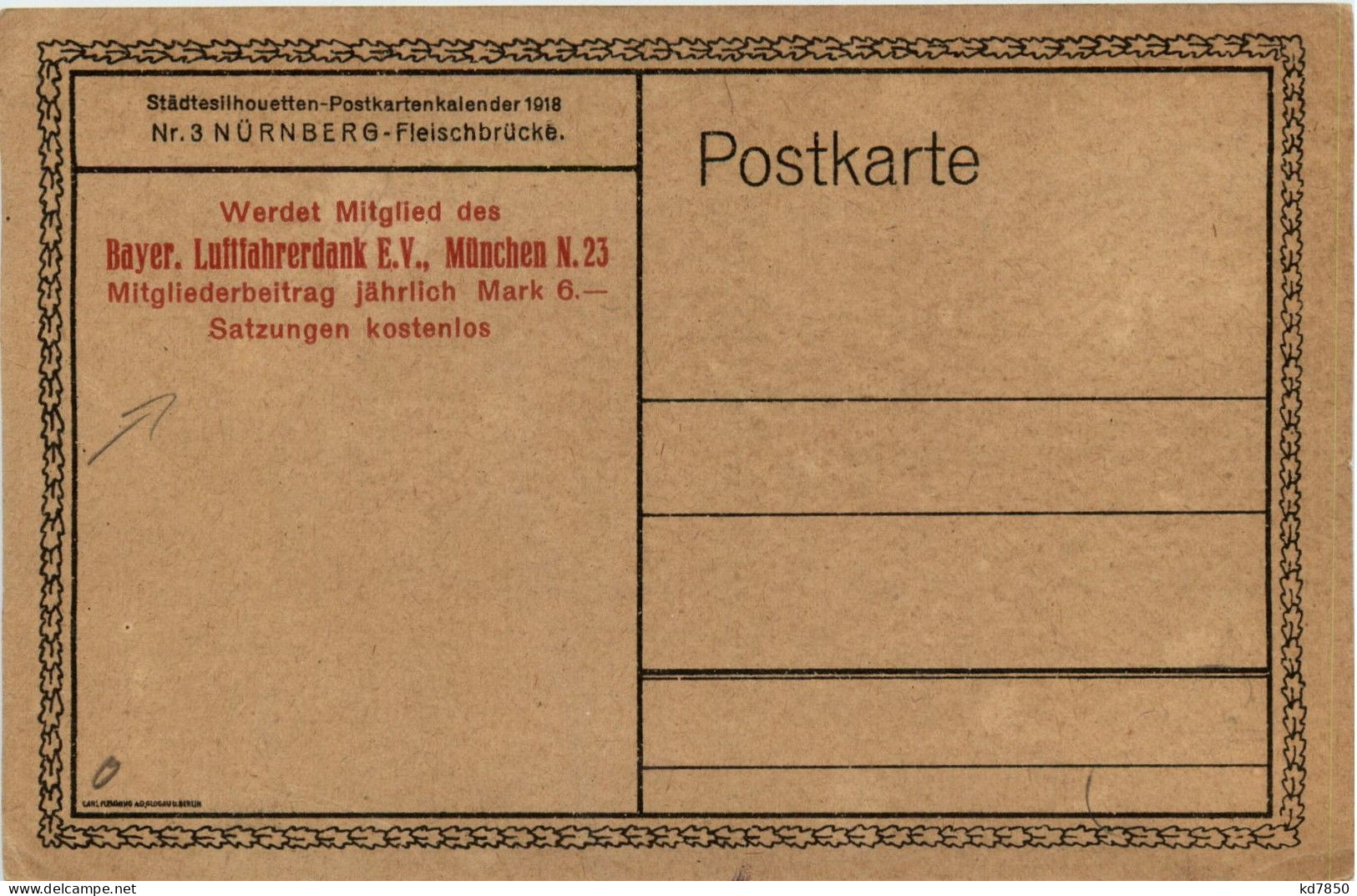 Nürnberg - Kalender 1918 - Nuernberg